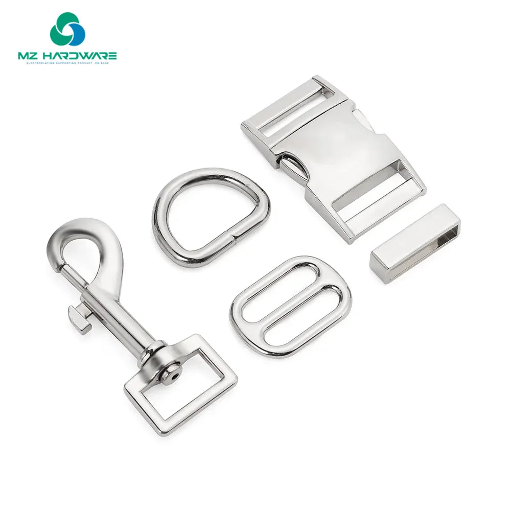 Wholesale Pet Dog Metal Buckle Collar Set Strap with Personalized Snap Hook Buckles for Luggage and Bag Use