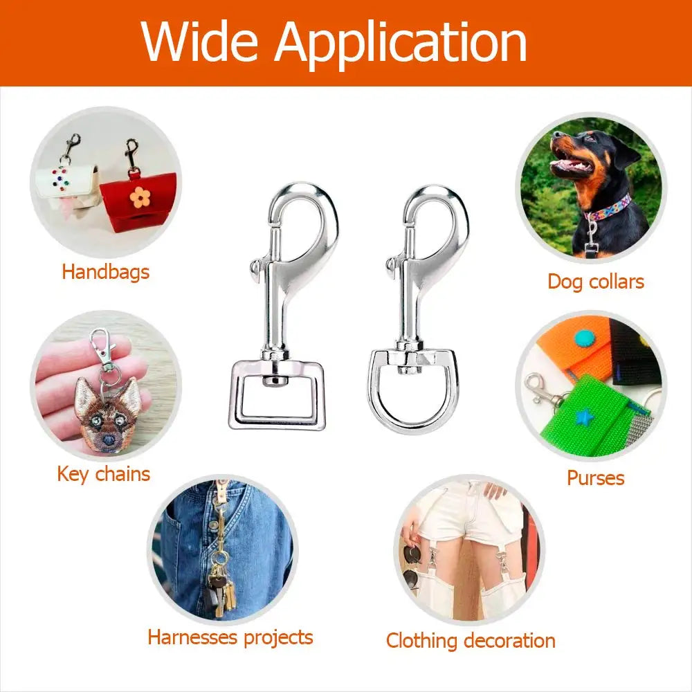 Factory Supply Bag Accessories Metal Swivel Snap Hook Custom Hardware Dog Hook for Pet Leash Handbag Strap Lanyard Safety Buckle