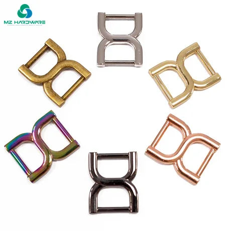 MZ Professional Luxury Handbag Luggage Brass Alloy Material 8 Strap Connectors X Ring Metal Buckle Strap D Ring Portable Double