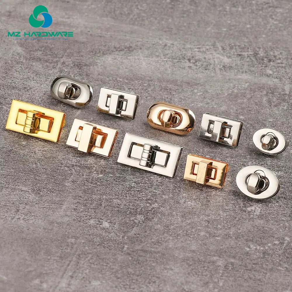 MZhardware Wholesale Zinc Alloy Ladies Bag Accessories Closure Buckle Oval Metal Turn Twist Lock Clasp  Turn Locks Twist Lock