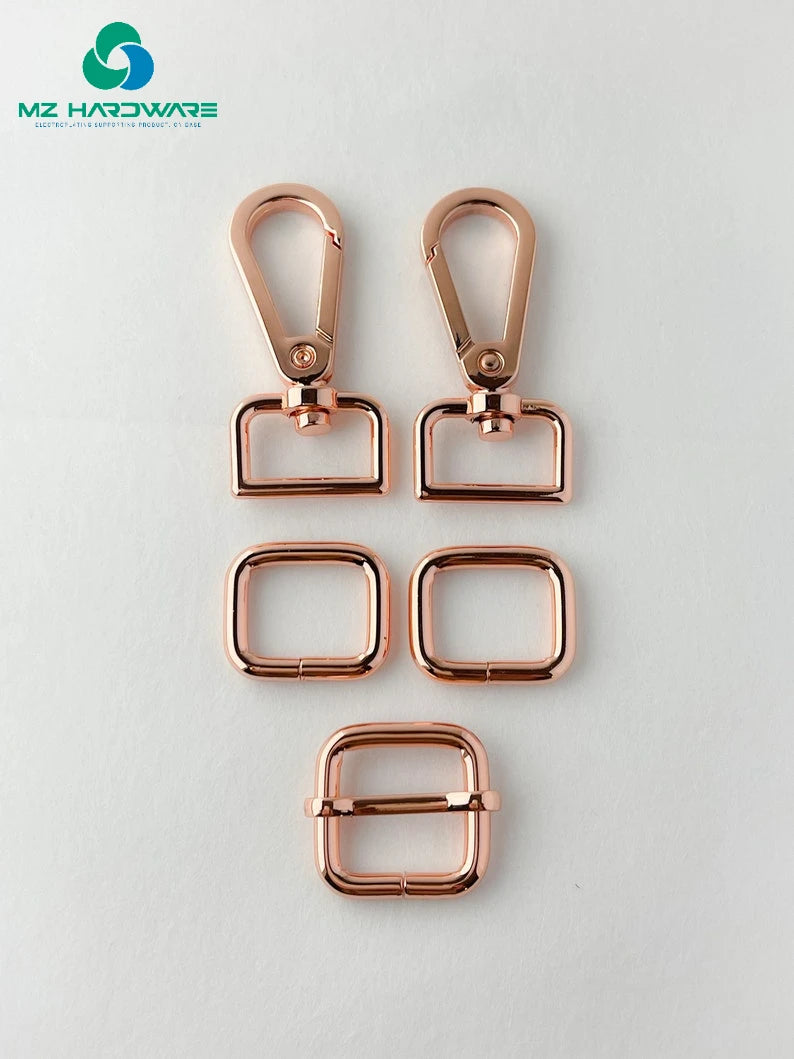 25mm High Quality Adjustable Strap Hardware Kit for DIY Handmade Bags 2 Swivel Snap Hooks+2 Rectangle Rings+1 Adjustable Slider