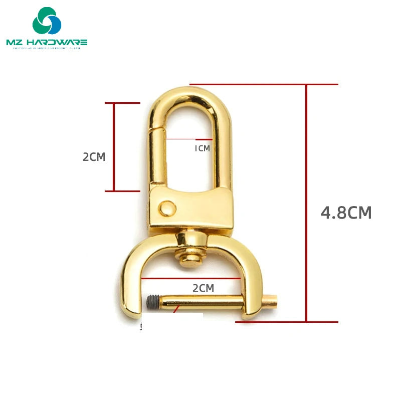MZ Detachable Carabiner Metal Screw Lobster Clasp Hook Plated Gold Silver Black DIY Jewelry Making Keychain Bag Strap Supplies