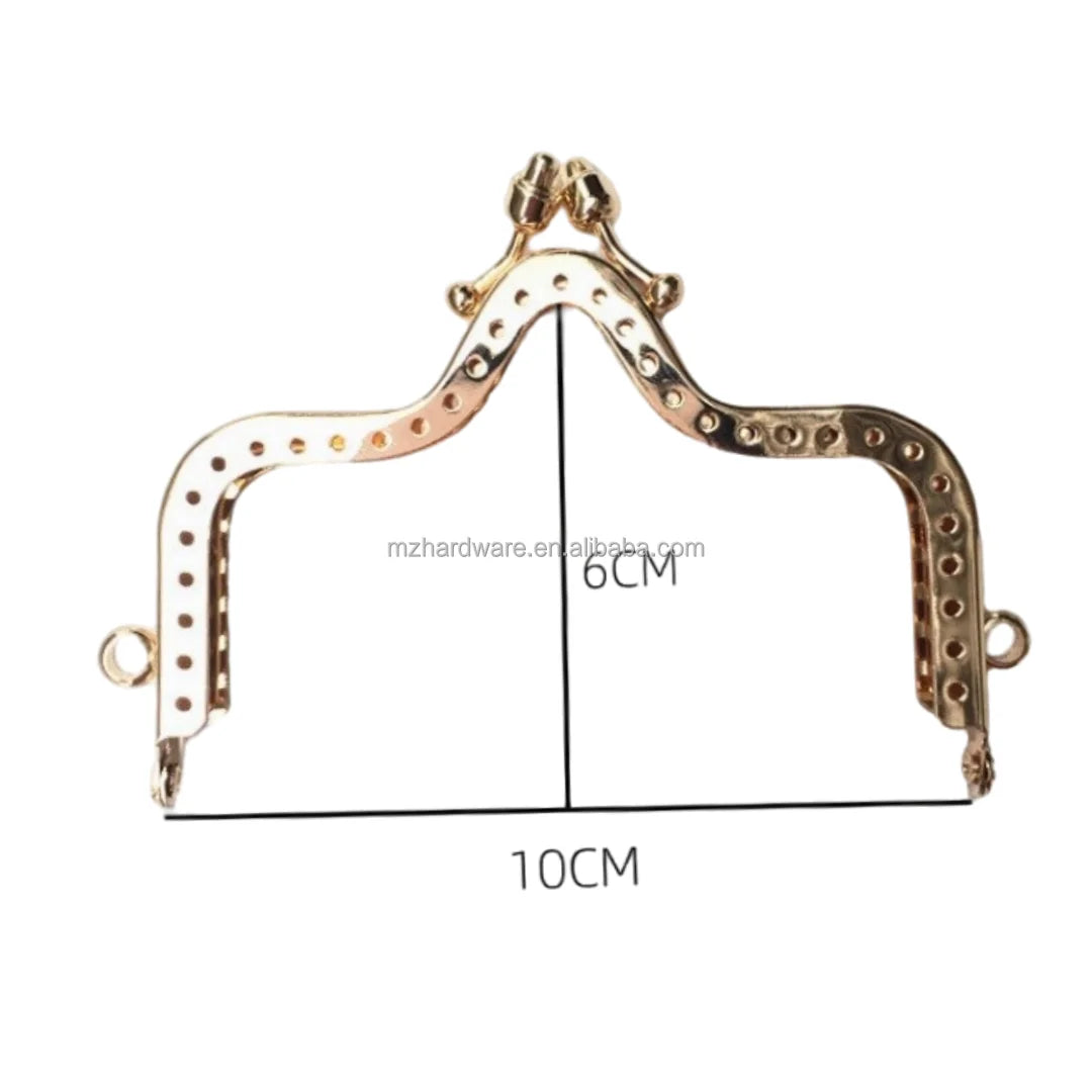 MZ Fashionable Zinc Alloy Kiss Lock Bag Clutch Handle with Strap Buckle Ring Hook Tag Handbag Hardware Accessories