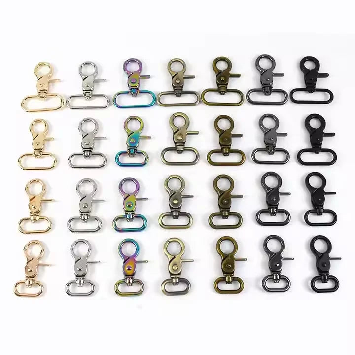 Custom Logo Metal Luggage Accessory Swivel Lobster Handbag Snap Hook Bag Accessories Lobster Clasps Dog Hook  for Bag Making