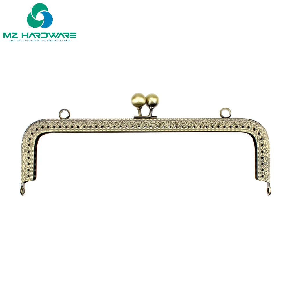 MZ Spot Wholesale 20CM Rectangle Embossing Beads Kiss Metal Purse Frame Diy Bag Accessories for Fashion Women's Clutch Bags