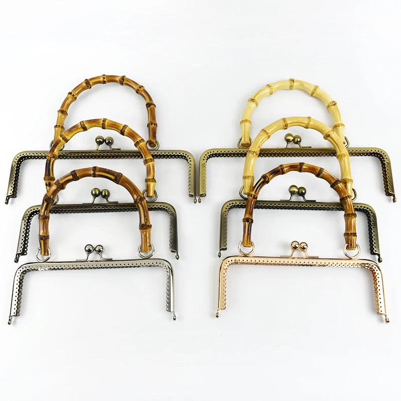 MZhardware High Quality Handle Square Purse Frame Bag Hardware Accessories DIY Handmade Wallet Woven Material Bamboo Handle