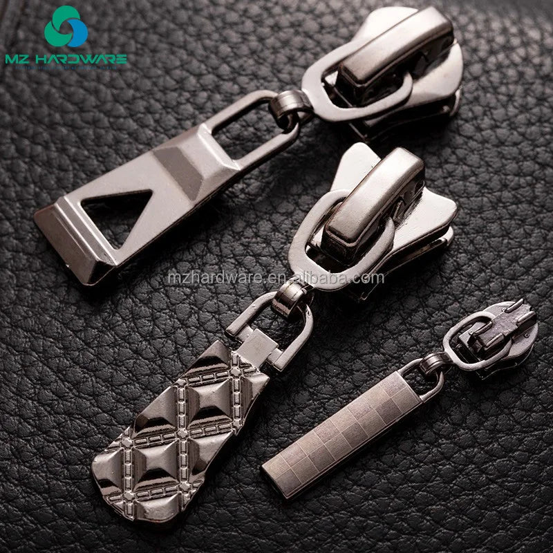 MZhardware Wholesale Custom Logo Metal Zipper Puller Auto Lock Zipper Slider Zipper Head for Bag