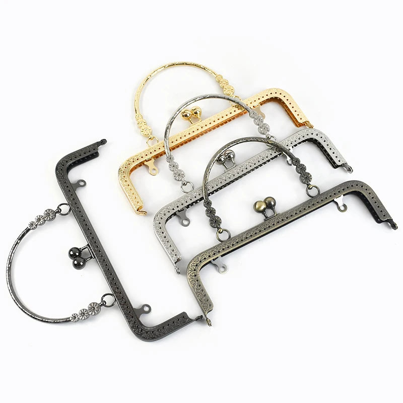 MZhardware 20.5cm Handbag Hardware Accessory Embossed Handbag Clutch Kiss Clasp Lock Purse Frame