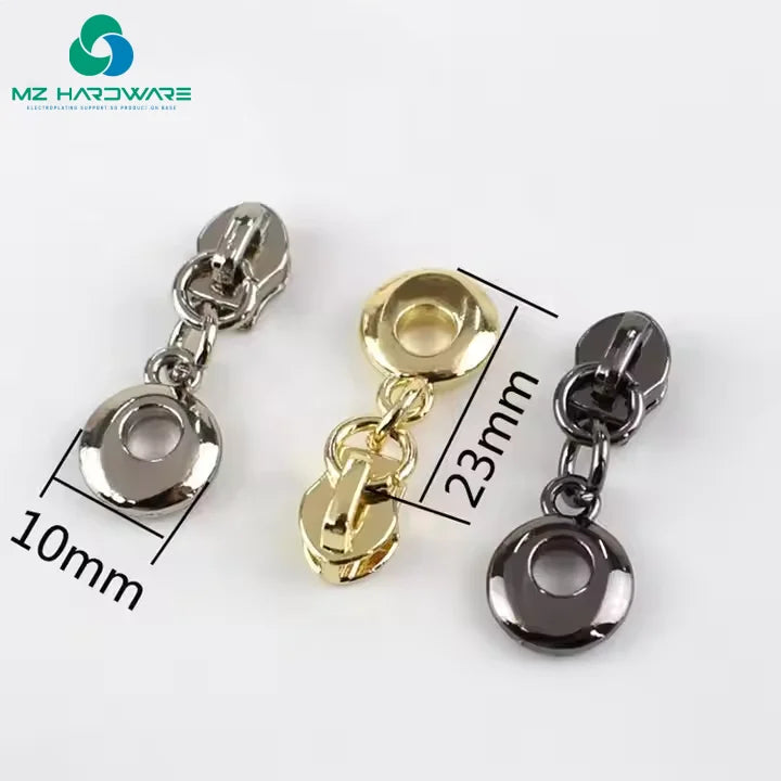 Customized Size Metal Hardware Accessories Zipper Slider Cat Eye Style for Diy Handmade Luggage