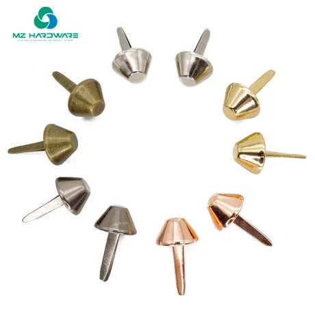 MZhardware 6/10/12/15mm Bags Shoes DIY Hardware Accessories Alloy Studs Mushroom/ Bucket Type Two Foot Rivet Bottom Nail