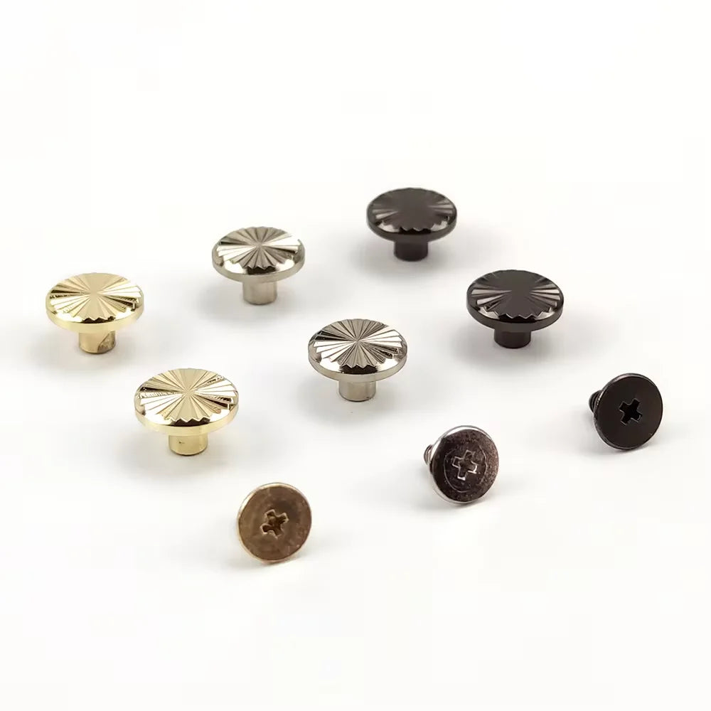 MZhardware New Design Double Cap Rivets Stainless Steel Chicago Screw Black for Leather Belt Bags