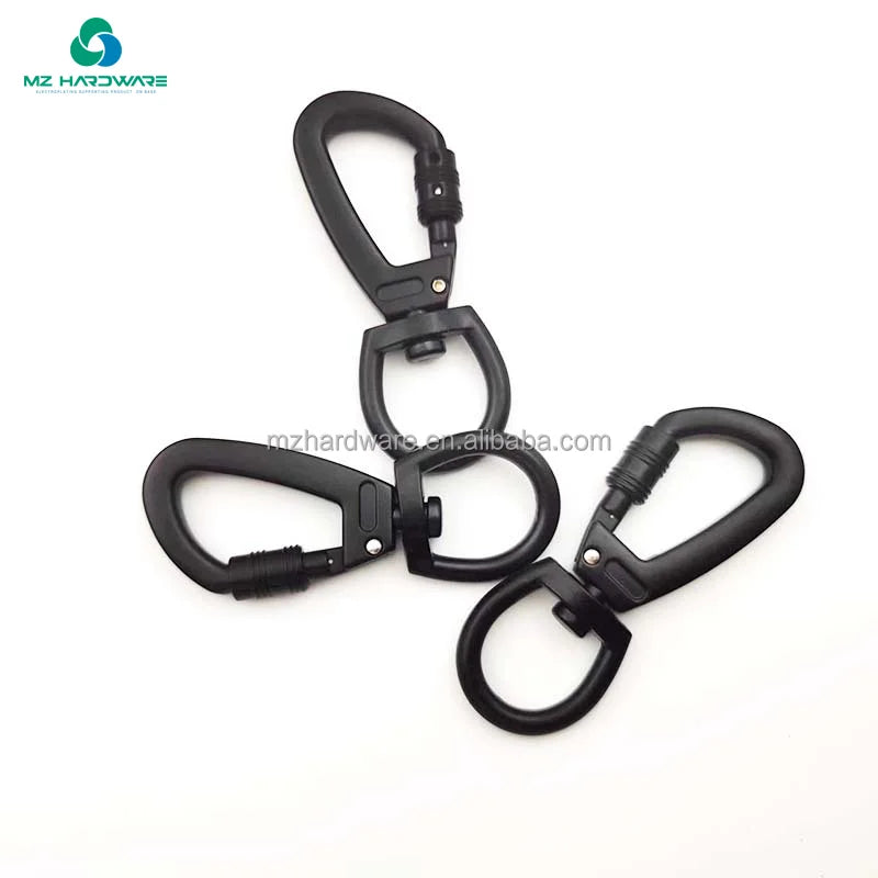 Heavy Duty Zinc Alloy Rotating Swivel Carabiner Hook for Bags/Backpack Teste, Black Arch Design Tested, Custom Logo