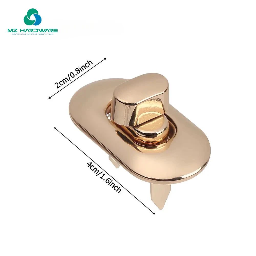 MZhardware Wholesale Zinc Alloy Ladies Bag Accessories Closure Buckle Oval Metal Turn Twist Lock Clasp  Turn Locks Twist Lock