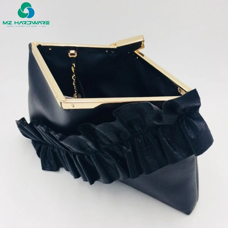MZhardware 24cm Purse Frame Foldable Clutch Bag Purse Frame Come With Screws Light Gold