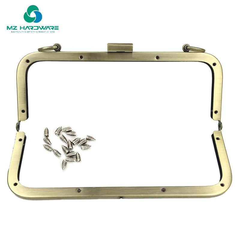 20.5cm Metal Purse Frame Women Handle Clutch Bag Accessories DIY  Copper Black Light Gold HandBag Kiss Clasp Lock Hardware
