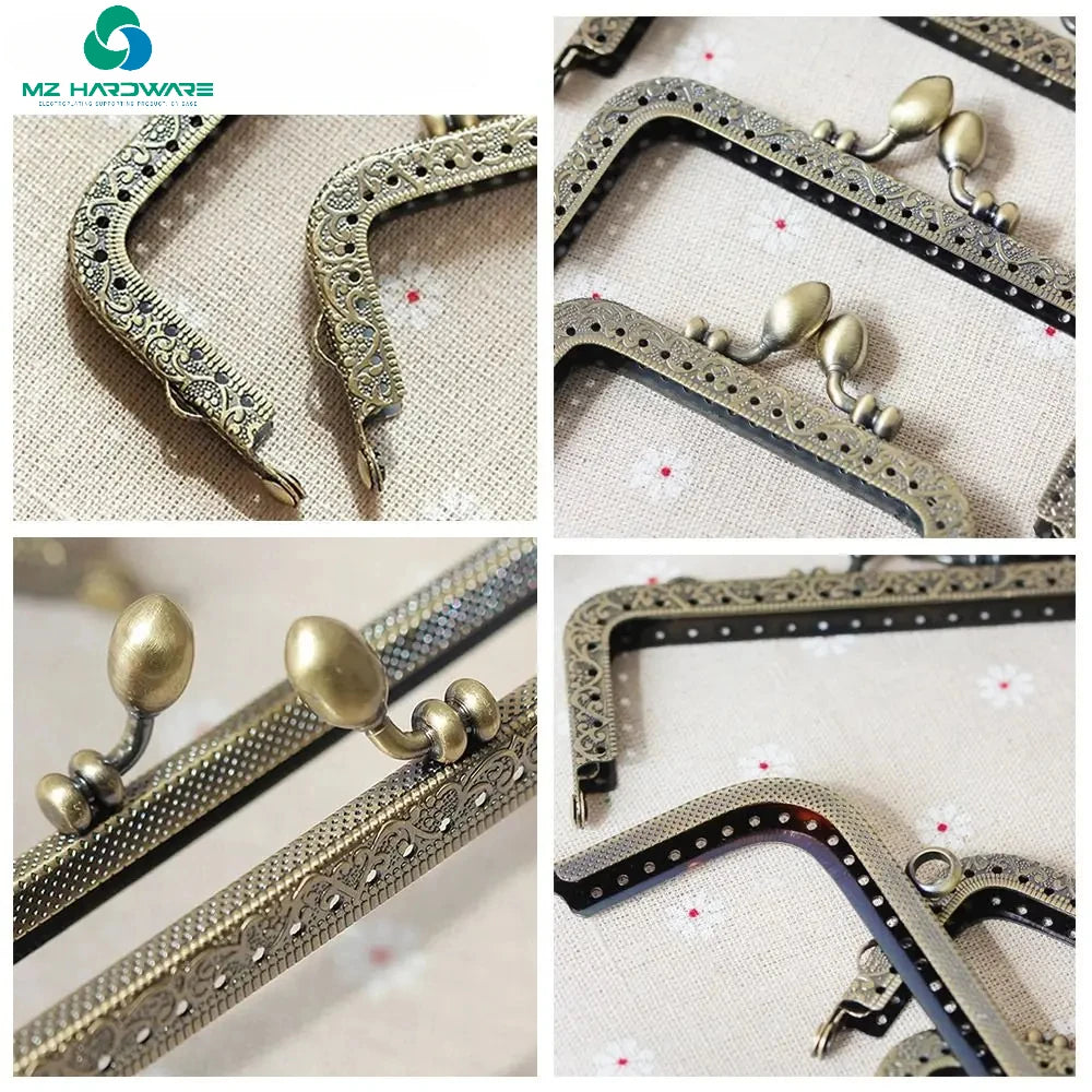 MZhardware DIY Craft Purse Bag Making Kiss Clasp Lock Metal Purse Frame Clutch Bag for Other Bag Parts & Accessories