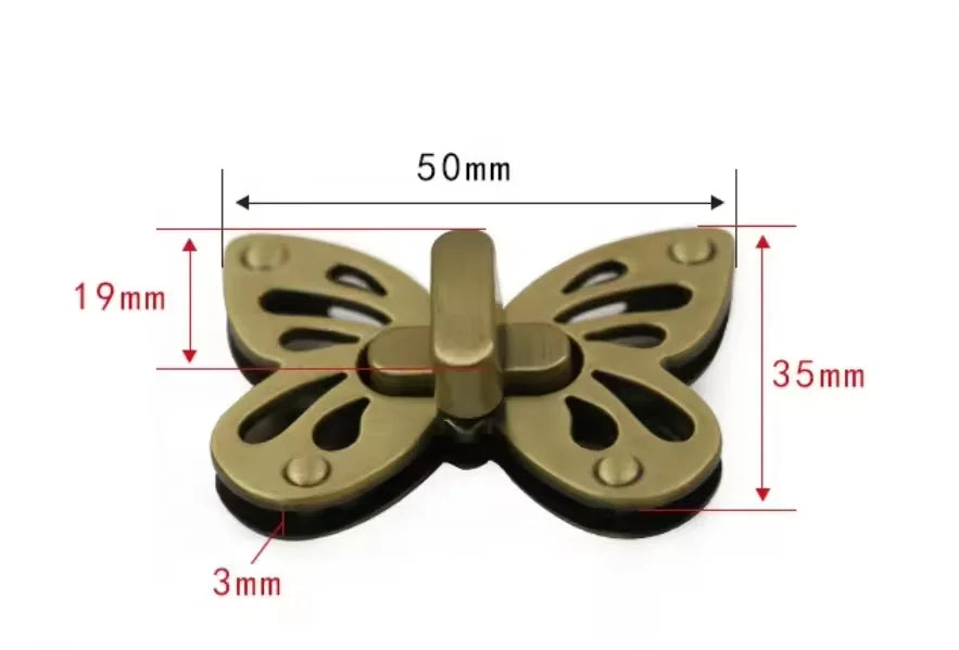 Handbag Accessories Fashion Alloy Twist Lock for Leather Bag Butterfly Twist Lock Bag Lock Purse Hardware Handbag