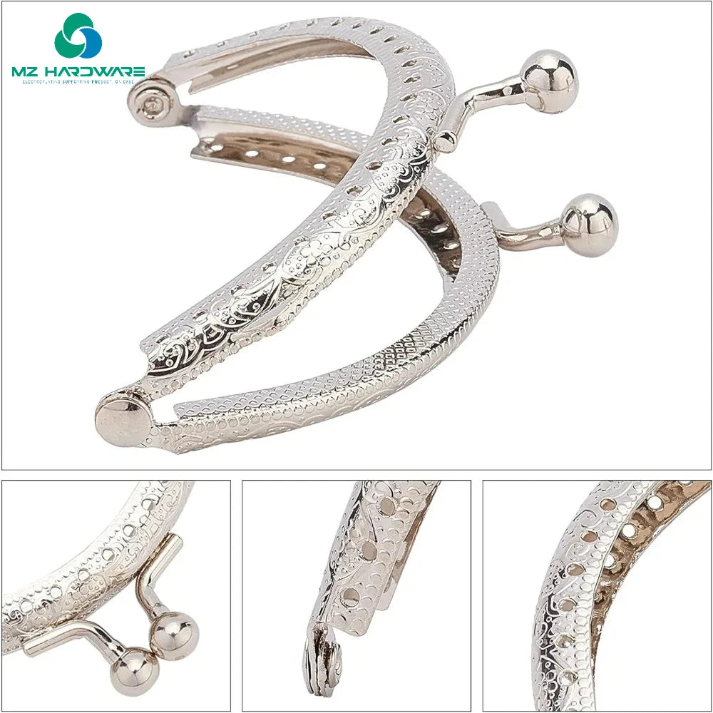 MZhardware 3.3 Inch Bag Kiss Clasp Lock Metal Purse Frame Small Coin Bag Clasp for DIY Purse Making Bag Handle