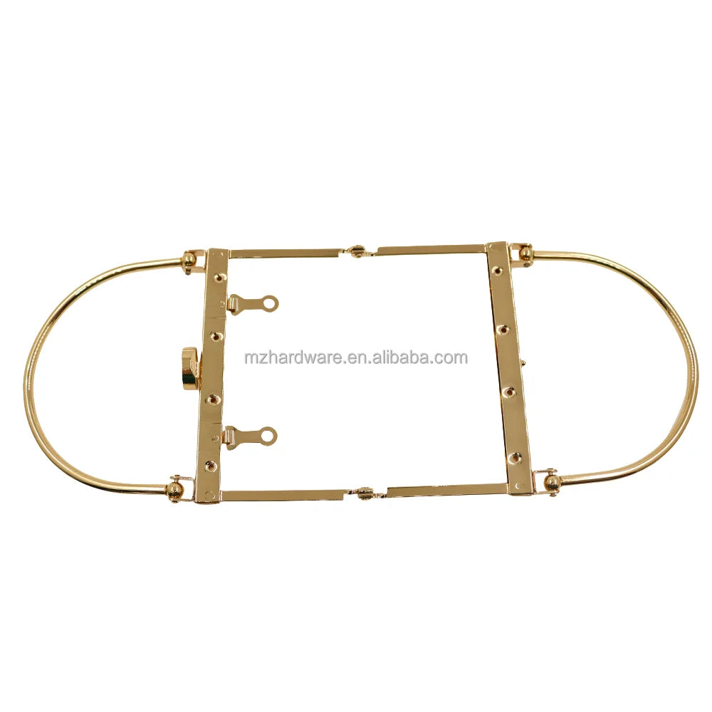MZ Wholesale Customized Durable Steel Plastic Bag Accessories Iron Wire Purse Frame Handbag Handle Lock Strap for Luggage Use
