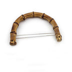 Factory Wholesale  Natural Real Half Round U Shape 10cm 12cm 14cmGold Large Bamboo Style Top Handle Purse for Bags Accessories
