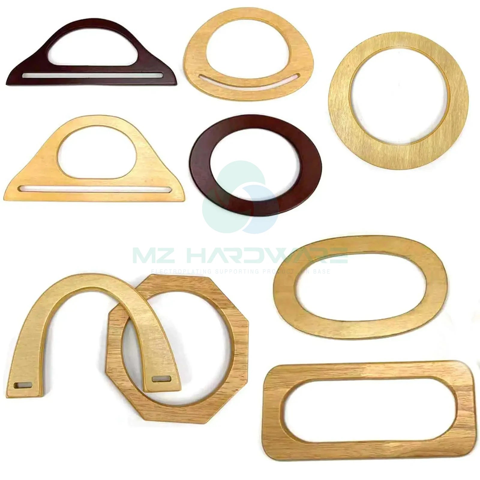 MZhardware DIY-Shape Wooden Purse Handles for Bag Making and Wallet Handle Replacement Handmade Accessories for DIY Bags