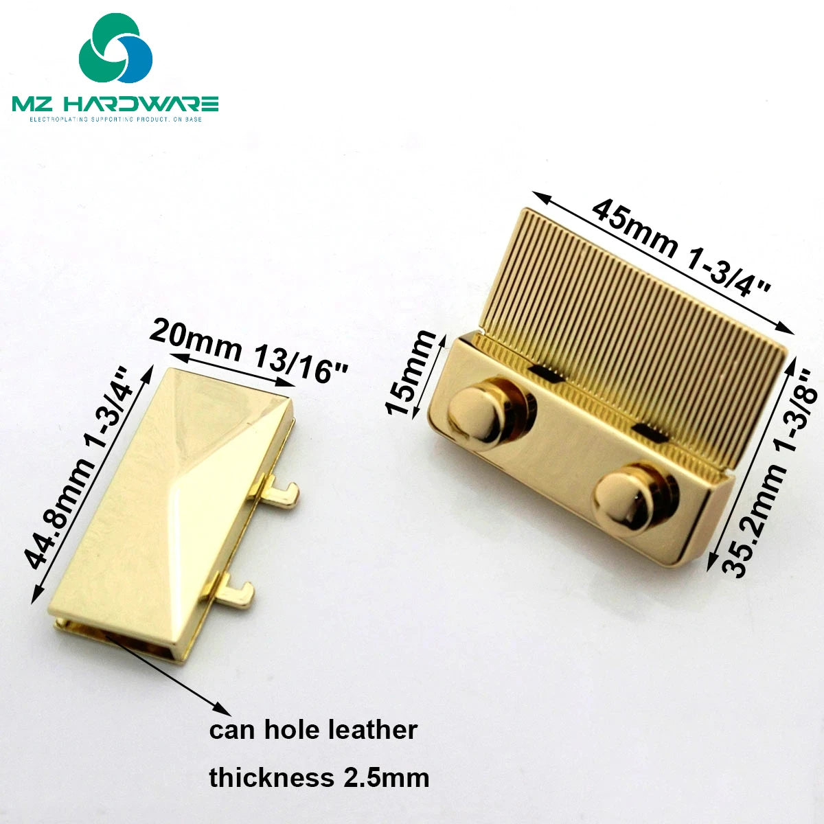 MZhardware Zinc Alloy Metal Push Lock Fashion Push Lock Closure Parts for DIY Handbag Shoulder Bag Purse Hardware Accessories