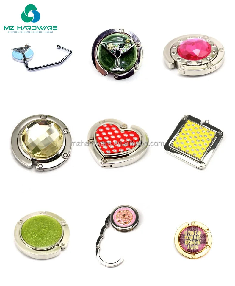 Custom Logo Zinc Alloy Table Hook for Home Decor/Promotional Gift, Portable & Rust-proof, MOQ 50pcs