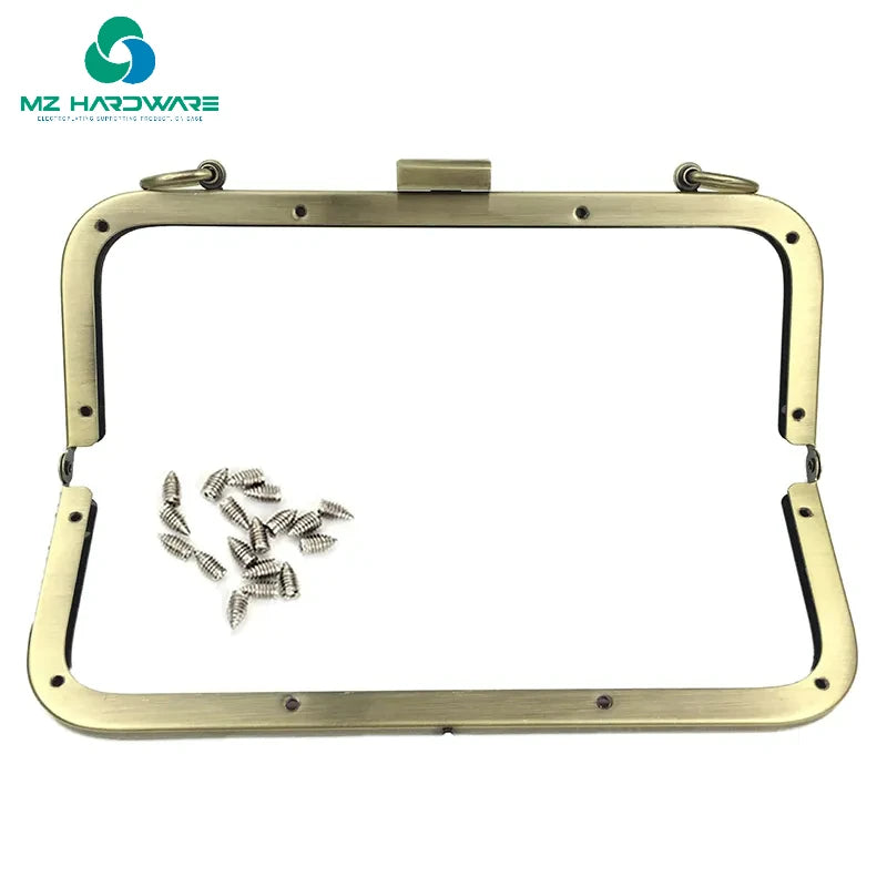 20.5cm Metal Purse Frame Women Handle Clutch Bag Accessories DIY Copper Black Light Gold HandBag Kiss Clasp Lock Hardware