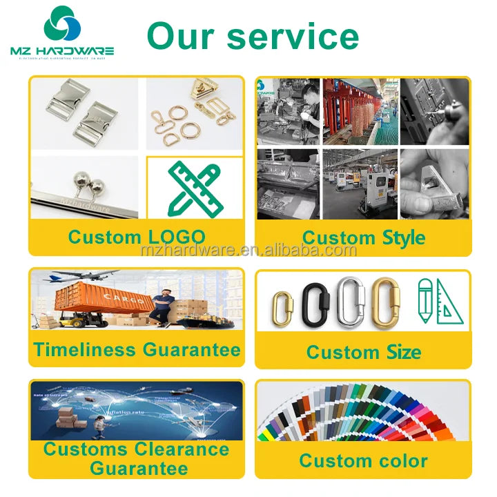 MZhardware Custom Logo Stainless Steel Turn Lock for Bags Clasp Pressed Metal Name Plates Bag Accessory