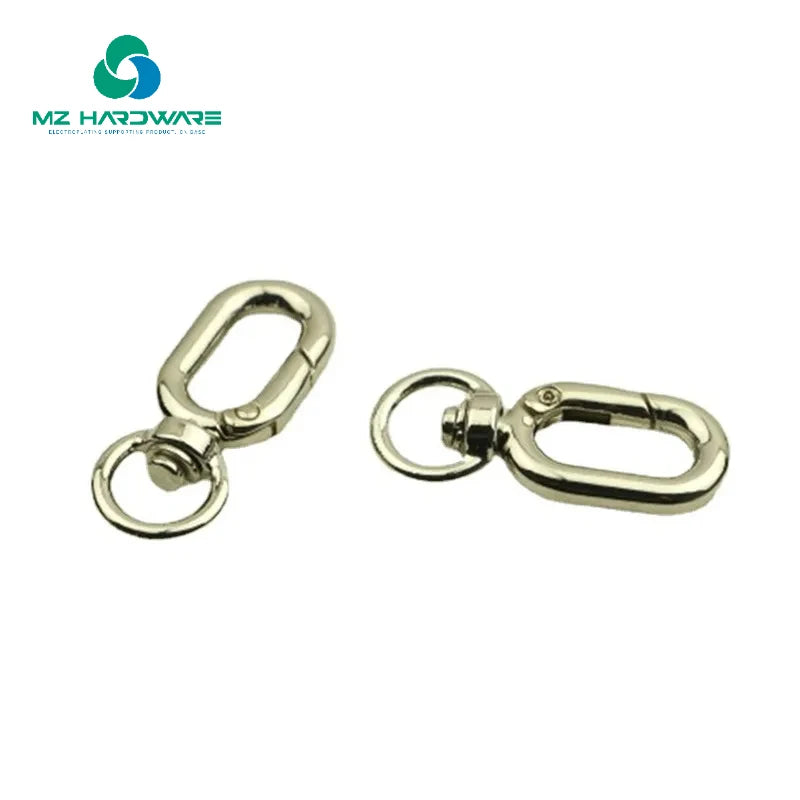 MZ DIY Oval Spring Openable Leather Bag Handbag Strap Buckle Connect Keyring Pendant Key Dog Chain Snap Clasp Clip Carabiner