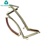 MZhardware Vintage Bronze Metal Purse Frame with Blossom Handles 20.5cm DIY Coin Clutch Handbag Accessory with Kiss Clasp Lock