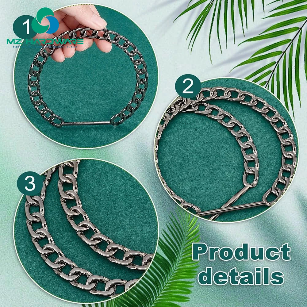 MZhardware Wholesale Metal Hand-held Semi-circular Hand-held Zinc Alloy Chain Handle DIY Handmade Beach Bag