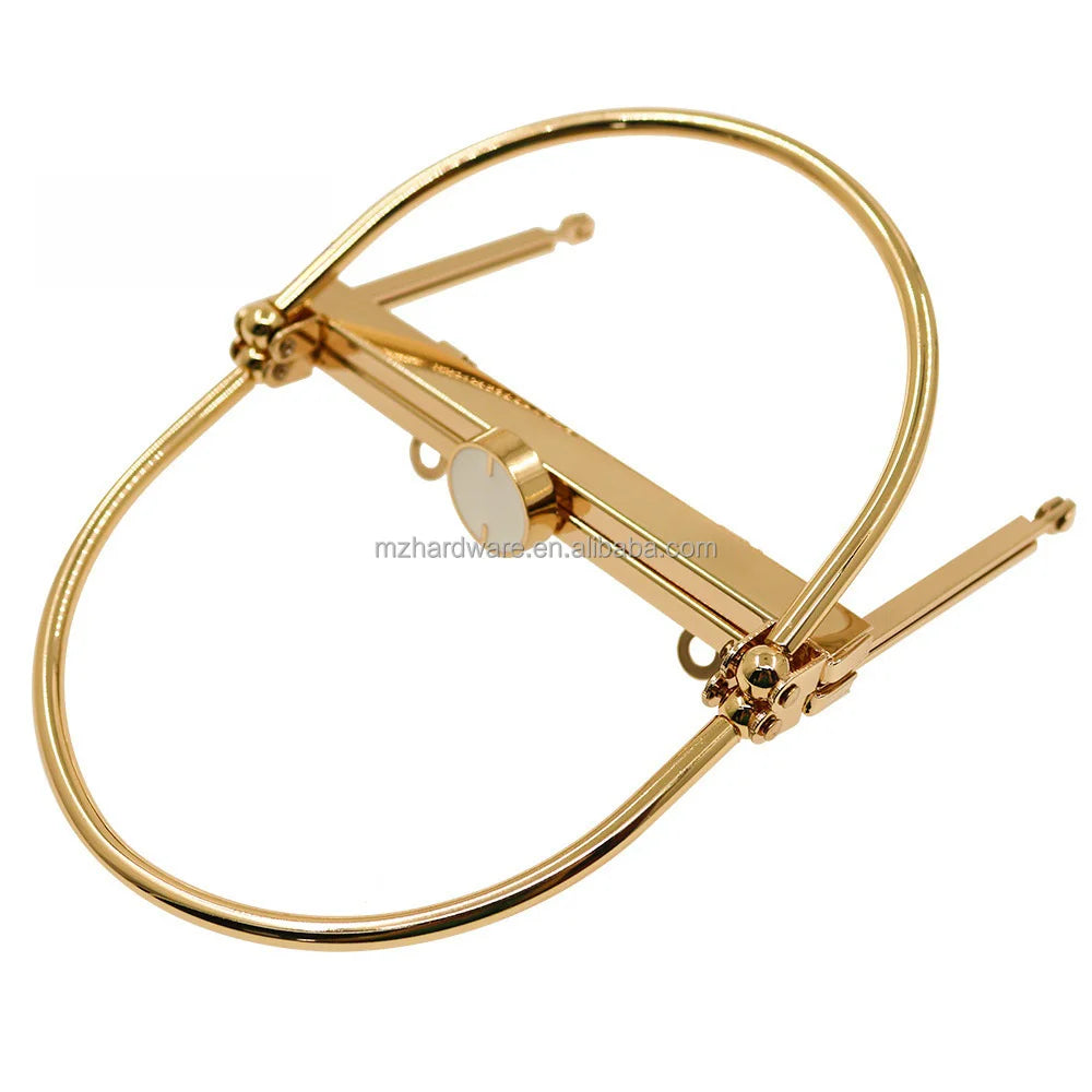 MZ Wholesale Customized Durable Steel Plastic Bag Accessories Iron Wire Purse Frame Handbag Handle Lock Strap for Luggage Use