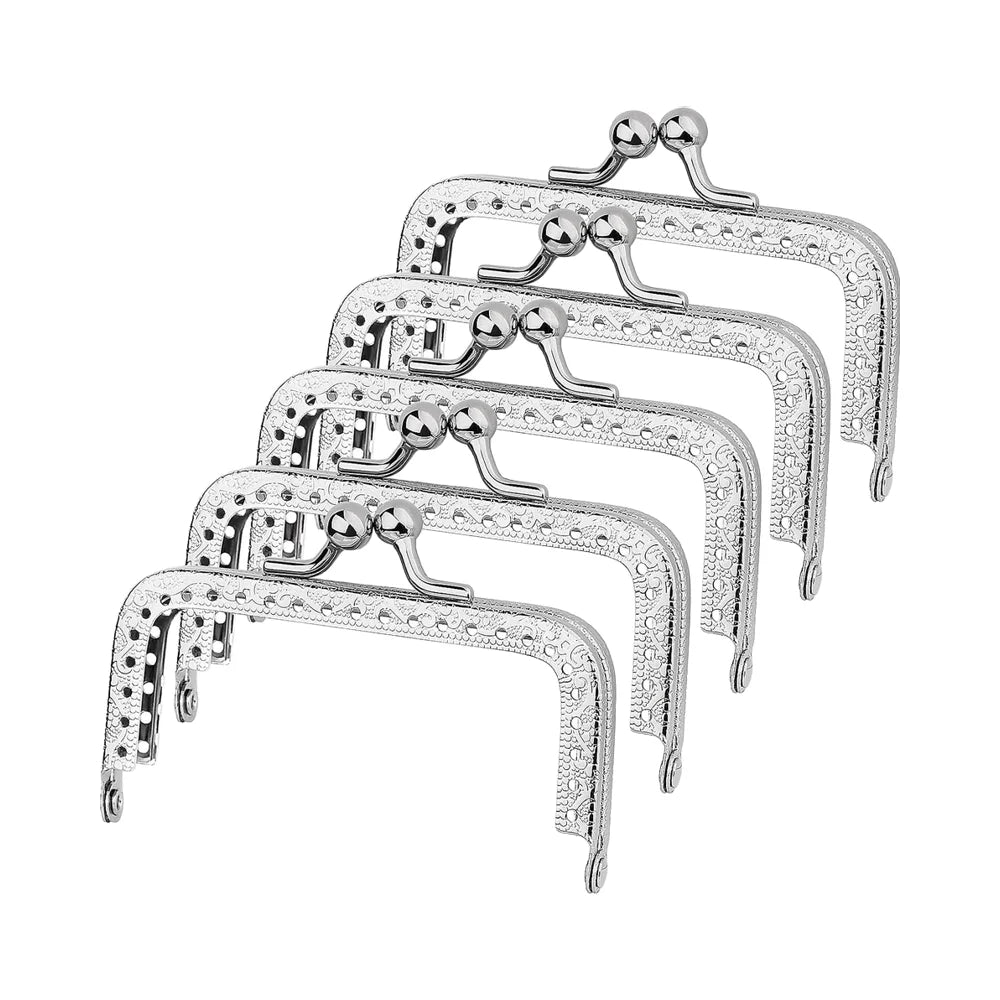 MZhardware Round Bead Head 8.5 CM 10.5CM Square Pattern with Hole Buckle Wallet Frame DIY Material Package Accessories