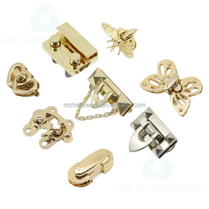 MZ DIY Crochet Bag Lock with PIN Frame Purses Hardware Accessories Twist Lock  Metal Spring Buckle Pressing Clasp Lock for Bag