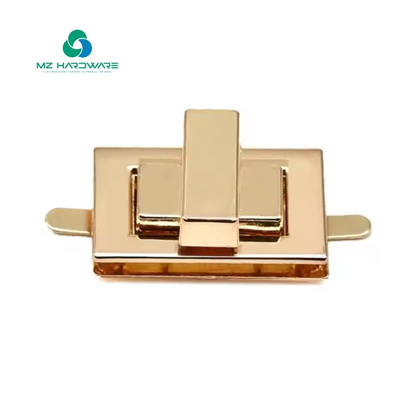 Best Selling Zinc Alloy Metal Twist Lock Handbag Hardware Rectangle Lock for Luggage Bags Rectangle Lock