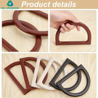 D-Shape Handmade Beach Bag Crochet Handbags Purse Handles Replacement Bag Handles for Straw Purse Special Bag Parts Accessories