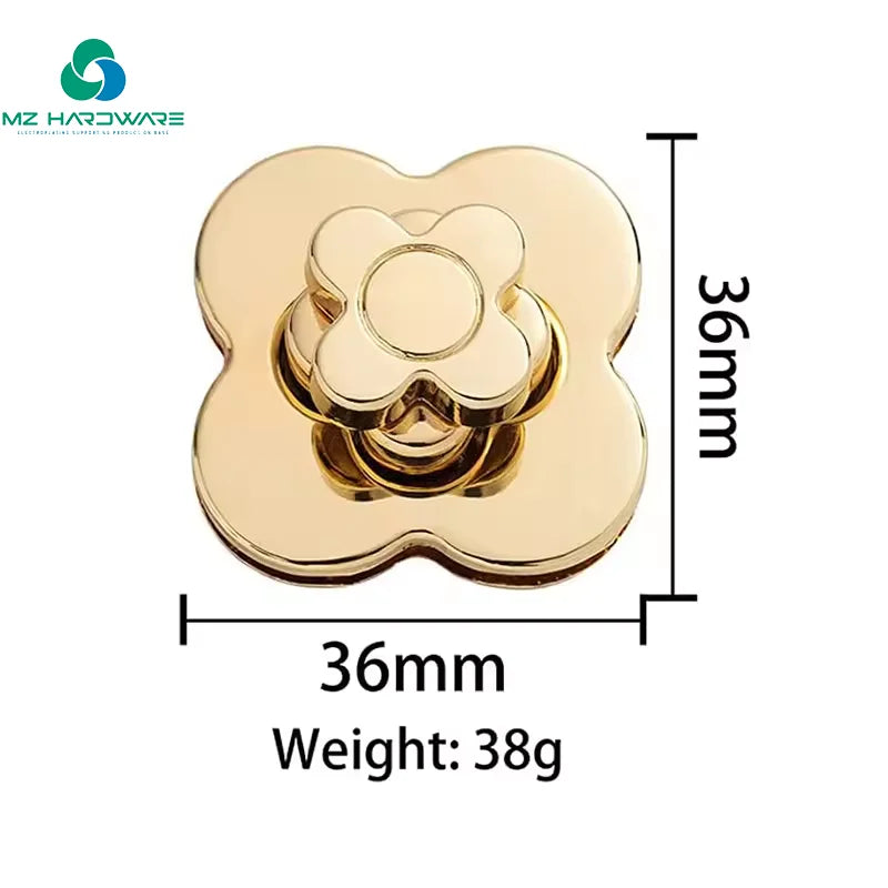 Handbag Accessories Bag Flower Shape Bag Locks and Clasps Decoration Twist Lock for Handbag Leather