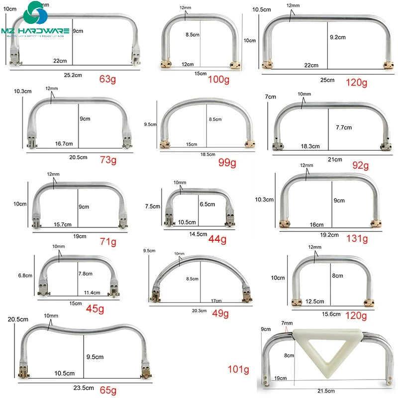 MZHardware Wholesale Metal Clamshell Purse Frame Invisible DIY Bag & Luggage Making Materials