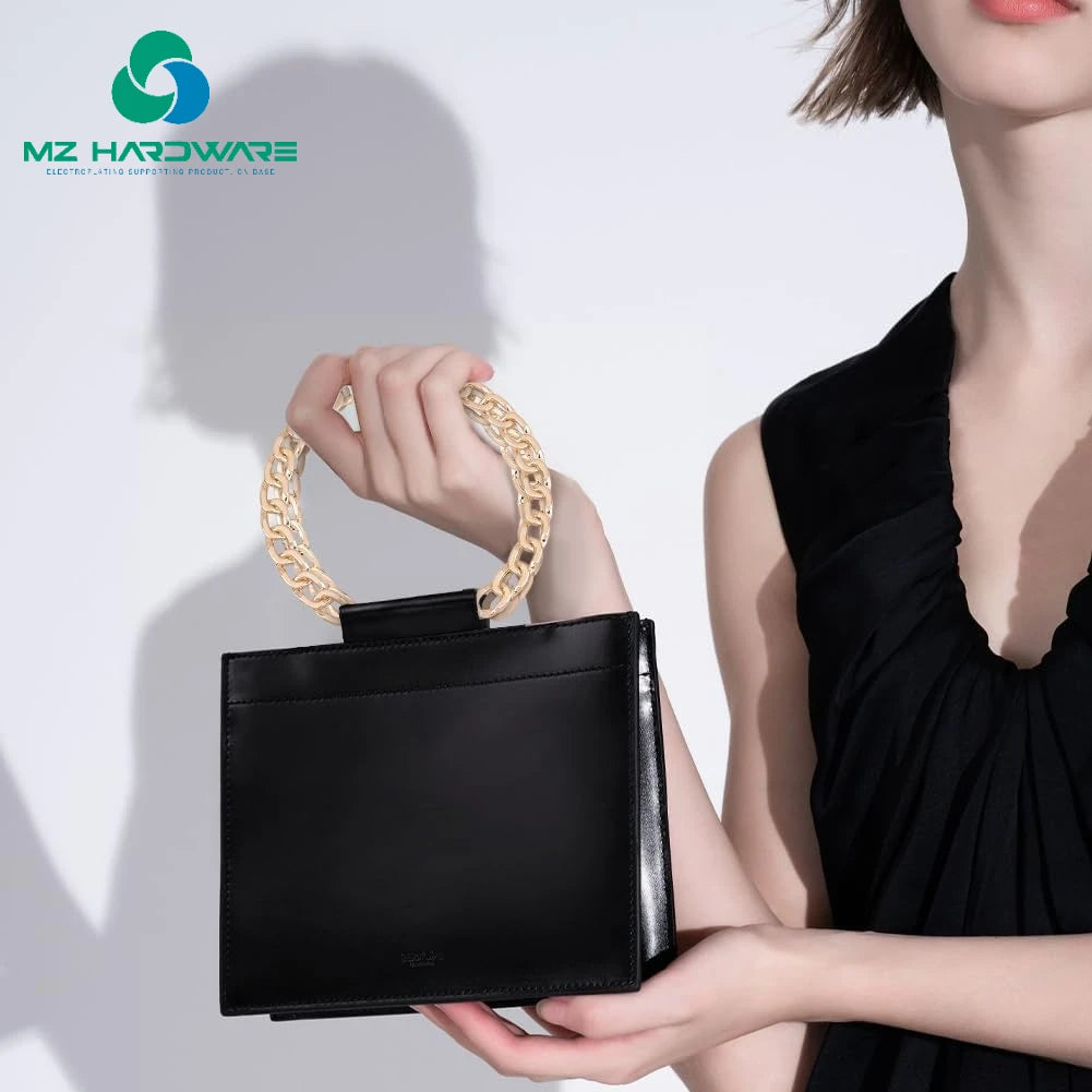 MZhardware Wholesale Metal Hand-held Semi-circular Hand-held Zinc Alloy Chain Handle DIY Handmade Beach Bag