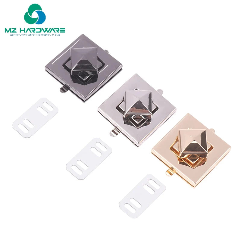 MZhardware Square Shape Clasp Turn Lock Twist Locks for DIY Women Bag Messenger Handbag Purse Hardware Luggage Bags Accessories