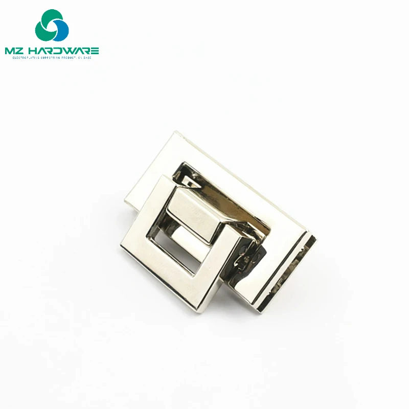 MZhardware High Quality Twist Lock Turn Handbag Hardware Accessories Professional Square Metal Buckle for Handbags