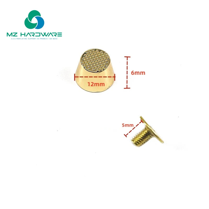 MZ Hot Selling Metal Bag Feet Metal Rivet Studs Leather Clothing Round Bucket Rivets for Handmade Leather Goods Bags