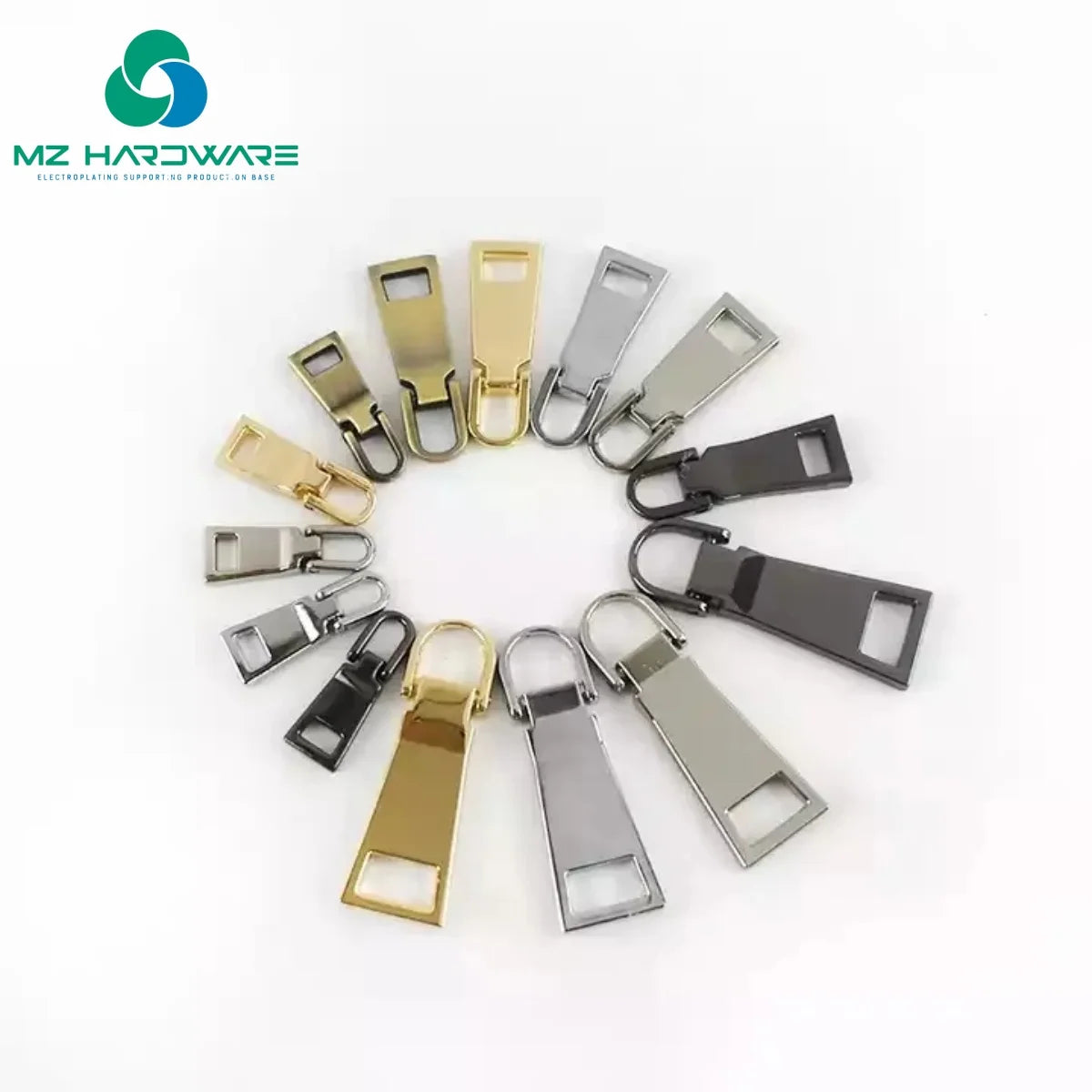 Custom Logo Letter Gold Metal Plating Handbag Accessories Zipper Pull Lock Head Zipper Slider and Puller
