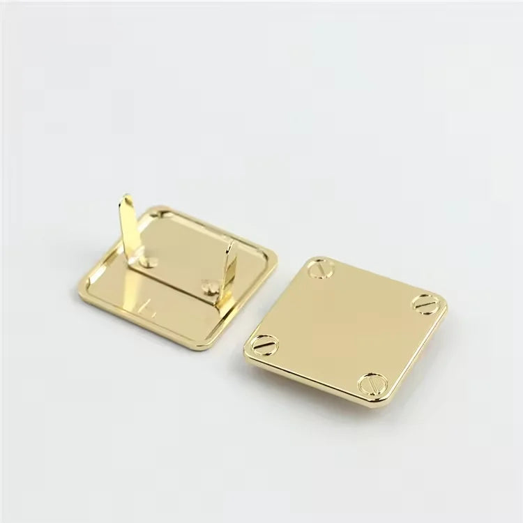 Factory Direct Sale Metal Logo Tags Carved Bag Accessories Handbag Metal Platemetal Plates Brand Logos for Handbag