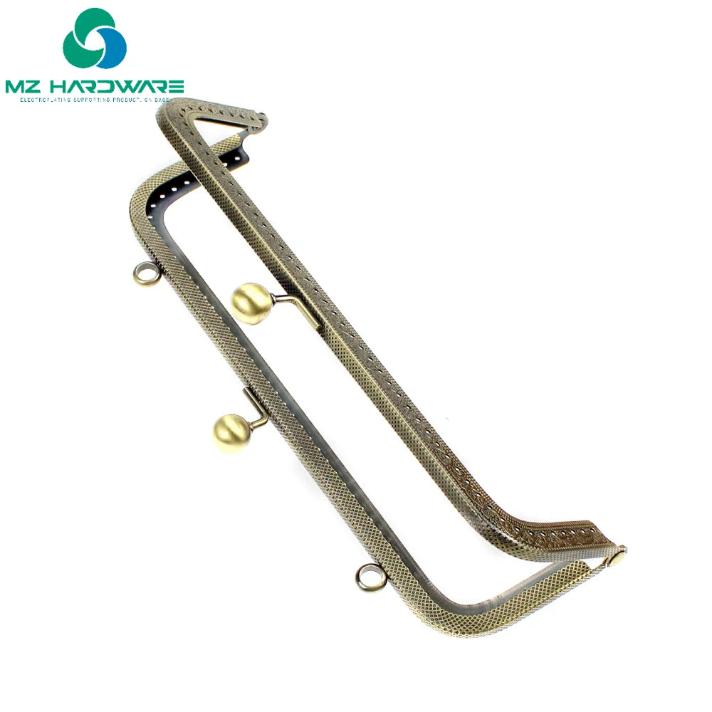 MZ Spot Wholesale 20CM Rectangle Embossing Beads Kiss Metal Purse Frame Diy Bag Accessories for Fashion Women's Clutch Bags