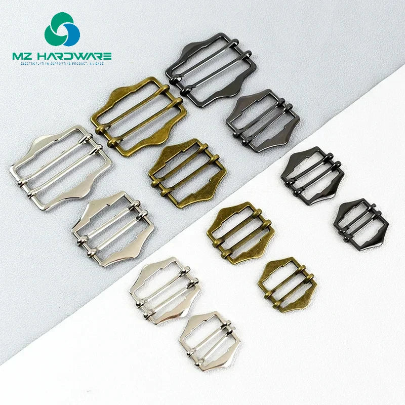 MZ Garment Adjustable Suspenders Overall Buckle Adjuster Double Slider Zinc Alloy Metal Slides Button Vest Belt Bag Part