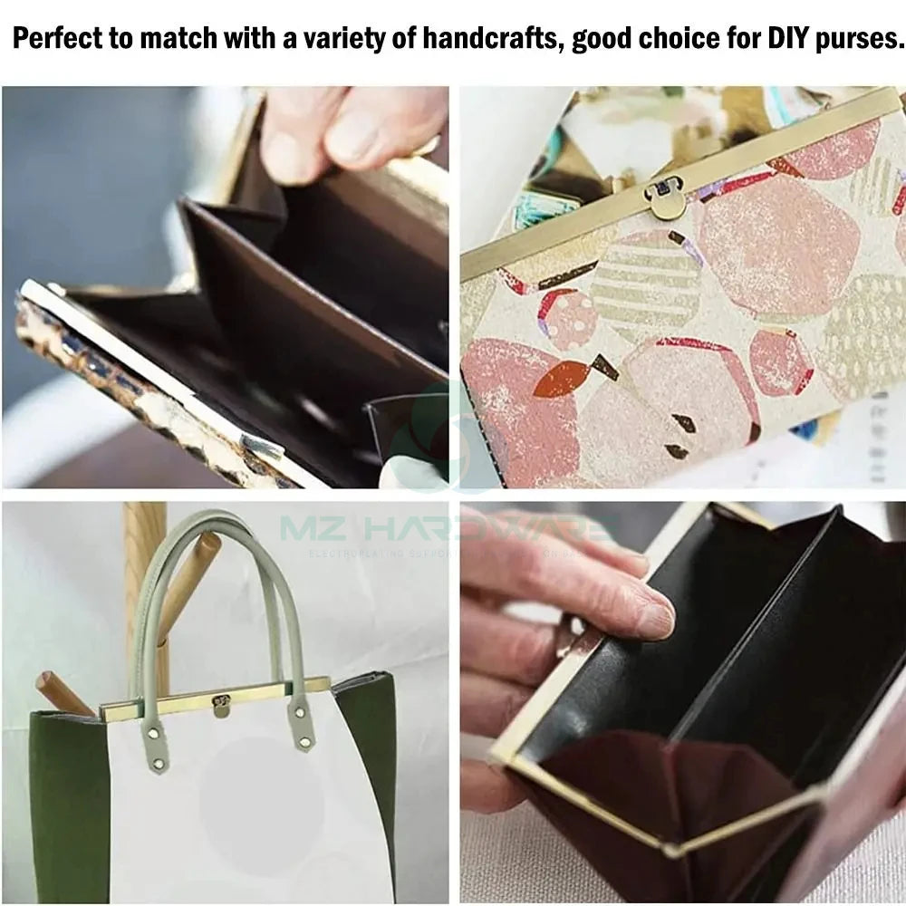 MZ Purse Clasp Purse Frame Kiss Clasp Vintage Pattern Bag Frame Buckle Handle DIY Craft Metal Bag Making Hardware Accessories