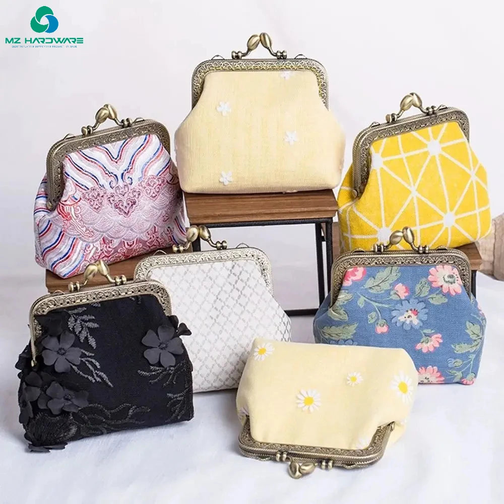 MZhardware DIY Craft Purse Bag Making Kiss Clasp Lock Metal Purse Frame Clutch Bag for Other Bag Parts & Accessories