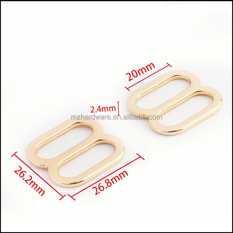 8-Shaped Strap Adjuster for Bra Coated Slider Metal Ring and Slider Underwear Accessories Bag Parts & Accessories